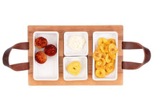 Bowls & Dishes Serving Board / Divider Plate (Fondue, Tapas, BBQ) Streetfood 3-compartment White - Medium