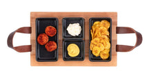 Bowls & Dishes Serving Board / Divider Plate (Fondue, Tapas, BBQ) Streetfood 3-compartment Black - Medium