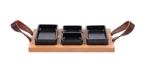 Bowls & Dishes Serving Board / Divider Plate (Fondue, Tapas, BBQ) Streetfood 3-compartment Black - Medium