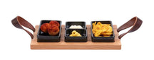 Bowls & Dishes Serving Board / Divider Plate (Fondue, Tapas, BBQ) Streetfood 3-compartment Black - Medium