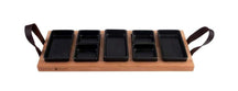 Bowls & Dishes Serving Board / Divider Plate (Fondue, Tapas, BBQ) Streetfood 5-compartment Black - Large