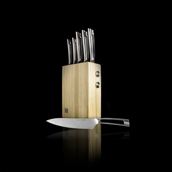 Wartmann Knife block pro + 5 kitchen knives - Rockwell 58