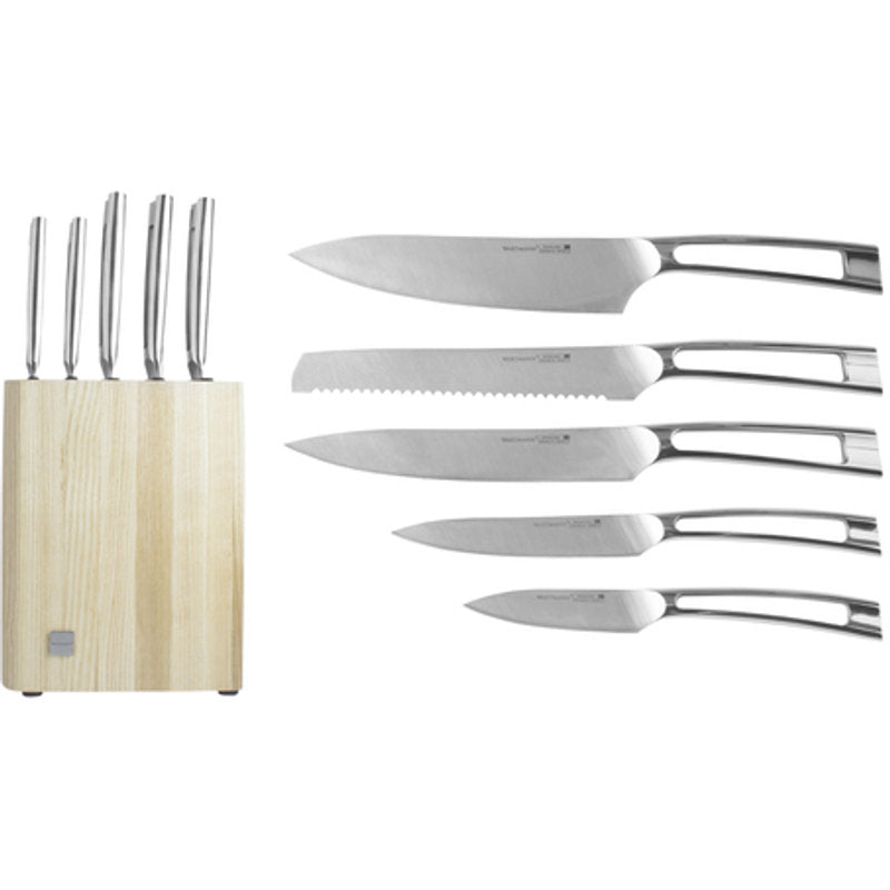 Wartmann Knife block pro + 5 kitchen knives - Rockwell 58