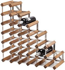 Traditional Wine Rack Stairs Dark Eik - 27 Bottles